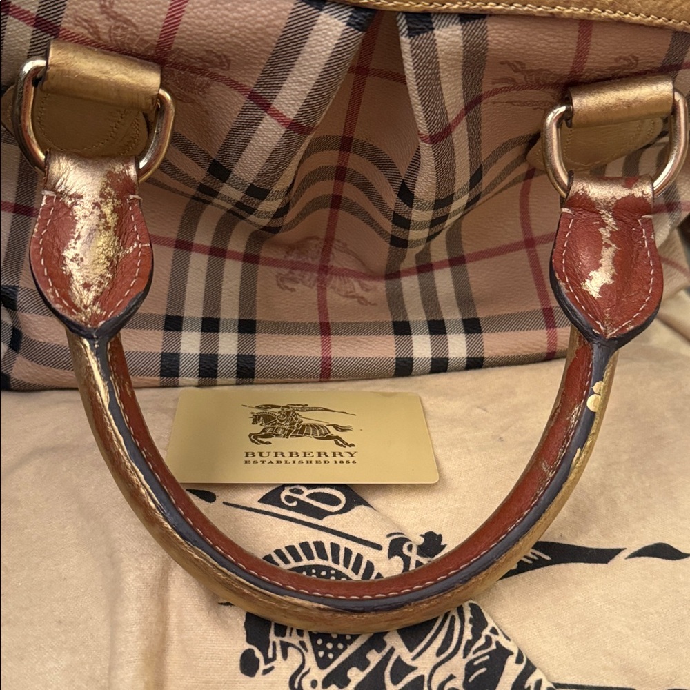 Authentic (Preloved) Burberry Checkered Satchel I… - image 3